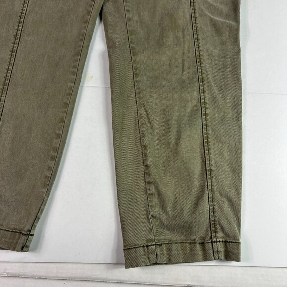 Joie Pants Women's 32x26* High Rise Front Seam Crop Green Stretch Chinos Tag L - Picture 5 of 16